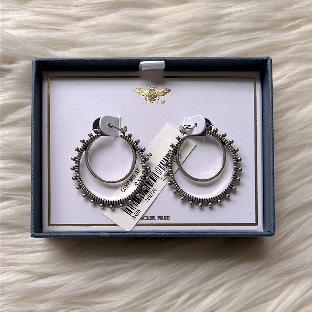Gray Hoop Earrings